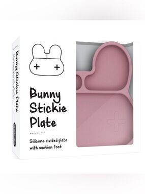 We Might Be Tiny Bunny Stickie Plate - Mauve
